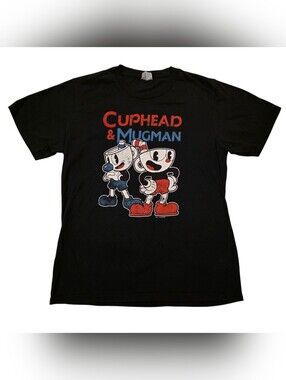 Cuphead & Mugman Black Graphic Tee for Kids